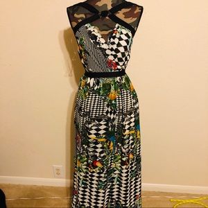 Sloth and checkered dress